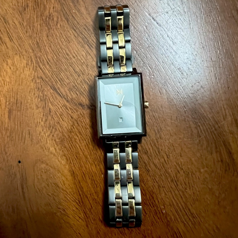 Silver and gold women’s MVMT watch